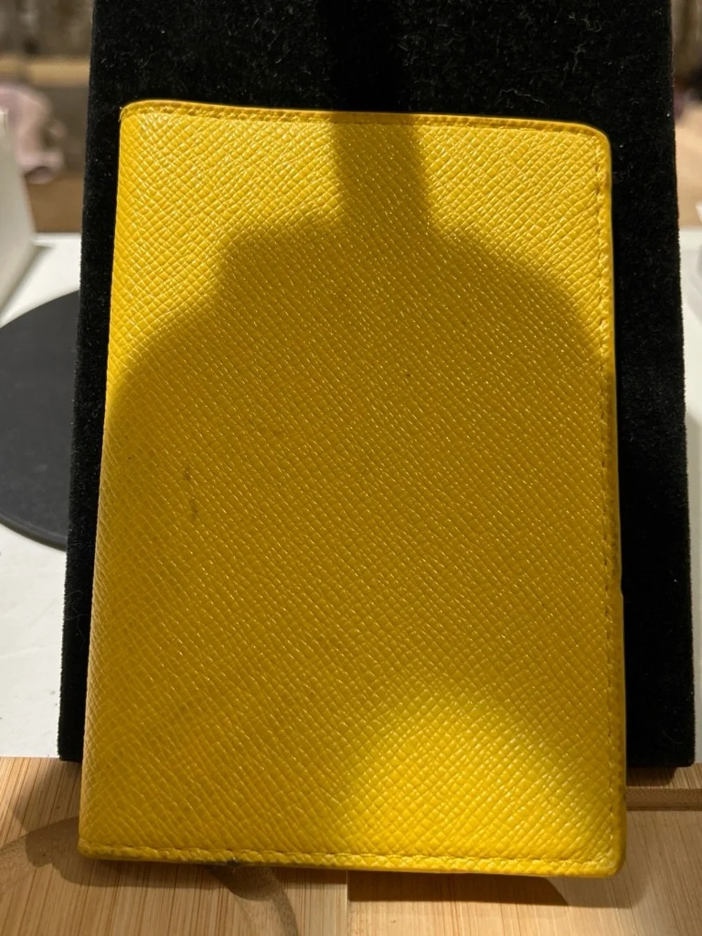 Yellow Leather Passport/ card Holder